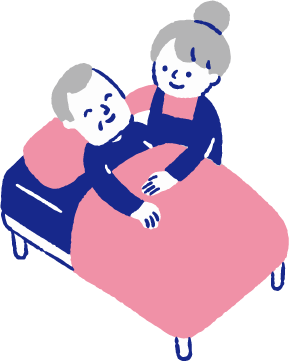 スタッフによる介護の様子イラスト